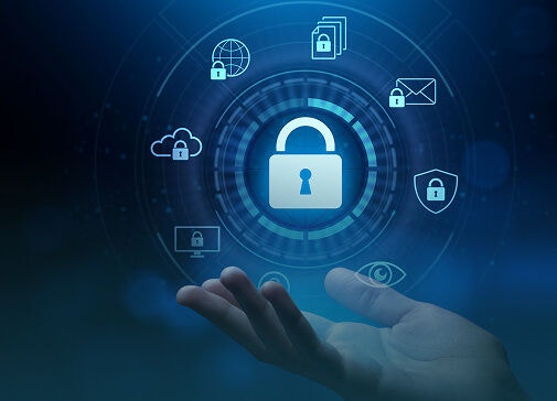 Bloqueio de segurança digital representa serviços de licenciamento seguros e legalmente conformes.