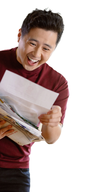 A guy is reading a book