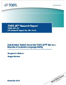 Leia mais sobre as crenças das partes interessadas acerca do teste TOEFL iBT como medida da capacidade linguística académica