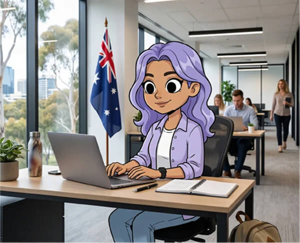 Imagem animada com uma bandeira da Austrália