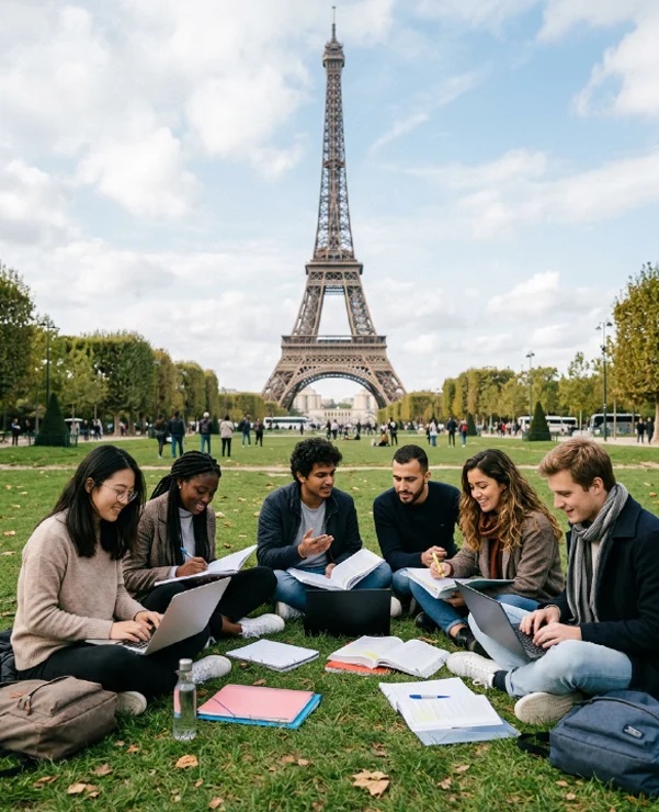 Estudantes em França